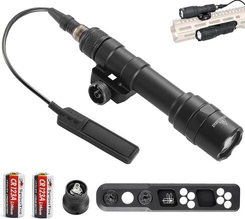 Tactical Flashlight Mloc Flashlight with Remote Pressure Switch and Mloc Mount, Picatinny Mount (600) in Saudi Arabia
