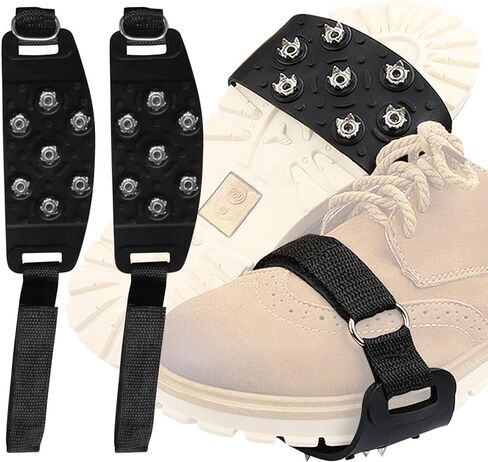 الأشرطة للأحذية، الأشرطة تسلق الجليد مع 7 المسامير الفولاذ المقاوم للصدأ، الأشرطة الجليد المرابط الجر الثلوج القبضات للأحذية والأحذية المشي على الجليد الجليد الشتاء المشي in Kuwait