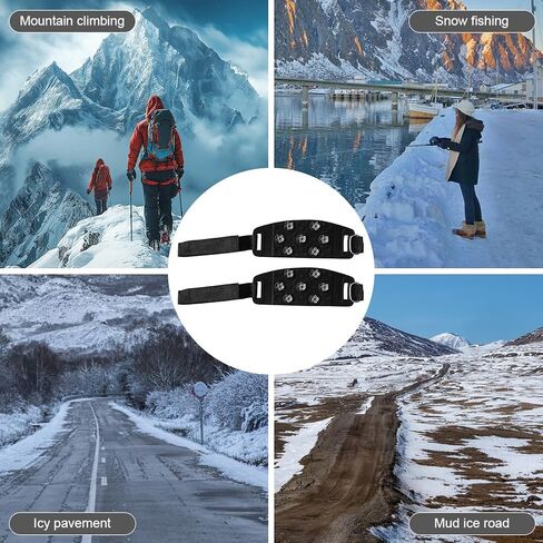 الأشرطة للأحذية، الأشرطة تسلق الجليد مع 7 المسامير الفولاذ المقاوم للصدأ، الأشرطة الجليد المرابط الجر الثلوج القبضات للأحذية والأحذية المشي على الجليد الجليد الشتاء المشي in Kuwait