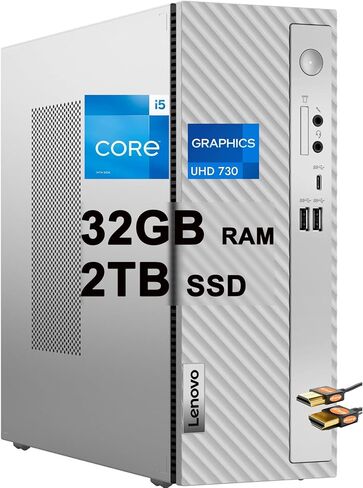 Lenovo IdeaCentre 3i Business Desktop Intel 10-core i5-14400 (Beats i7-12700) 32GB RAM 2TB SSD USB-C Win11 Silver + HDMI Cable in Saudi Arabia