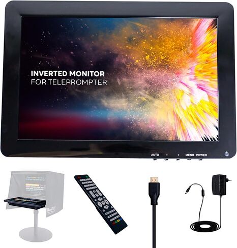 11.6" Inverted Teleprompter Monitor for iLight PRO 14'' - Plug & Play Prompter Monitor Mirrored Text, HDMI in for Laptop, PC & Mac, Compatible With Any Teleprompter (Check Dimensions) in Kuwait