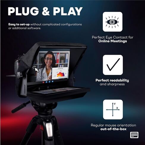 11.6" Inverted Teleprompter Monitor for iLight PRO 14'' - Plug & Play Prompter Monitor Mirrored Text, HDMI in for Laptop, PC & Mac, Compatible With Any Teleprompter (Check Dimensions) in Kuwait
