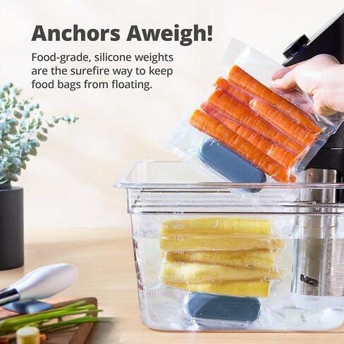 أوزان Sous Vide من Greater Goods مع غلاف من السيليكون ومركز من الفولاذ المقاوم للصدأ، الملحقات المثالية لإكمال مجموعة Sous Vide، مصممة في سانت لويس، عبوة من 3 قطع (أزرق حجري) in Kuwait