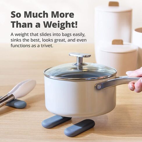 أوزان Sous Vide من Greater Goods مع غلاف من السيليكون ومركز من الفولاذ المقاوم للصدأ، الملحقات المثالية لإكمال مجموعة Sous Vide، مصممة في سانت لويس، عبوة من 3 قطع (أزرق حجري) in Kuwait