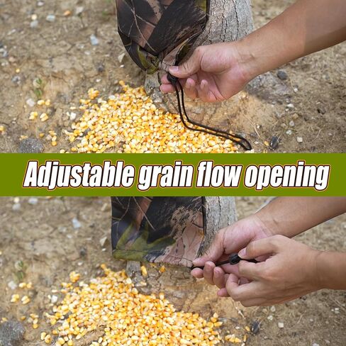Bag Feeder Adjustable Deer Corn Feeders for Deer Hunting Durable Weatherproof Gravity Deer Feeder Tree Deer Feeders for Hunting -HD Camo in Kuwait
