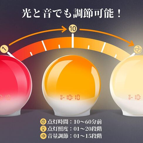 Wake Up Light, Sunrise Alarm Clock Radio, Bedside Lamp with Sleep Aid, Dual Alarms, Snooze, Colorful Lights, Natural Sounds for Kids Adults Bedroom in Kuwait