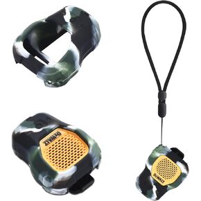 Protective Cover Carrying Silicone Case for DEWALT Jobsite Pro Wearable Bluetooth Speaker,Silicone Case with Carrying Strap for DEWALT Mini Speaker Wearable Bluetooth Speaker (Black)