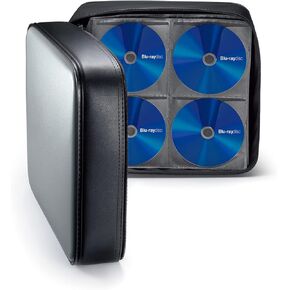 حقيبة أقراص مضغوطة بسعة 400 من SANWA، وأكمام أقراص مضغوطة كبيرة، وصندوق تخزين DVD VCD محمول، وحقيبة بسحاب محمولة، ومحفظة بلو راي واقية من مادة EVA مع مقبض، للسيارة والمنزل والمكتب وأقراص الألعاب والموسيقى الصوتية، فضي