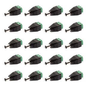 DC Power Pigtails Cable, 20Pcs DC 5.5 X 2.1 mm Barrel Male DC Plug Connector Pigtail for Led Strip, Security Camera Wire