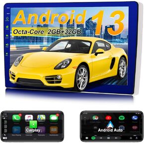 Car Stereo, 9 Inch Touch Screen with Wired CarPlay GPS in-Dash Navigation Unit Bluetooth Car Multimedia Player FM Radio Car Radio DSP SWC WiFi Split Screen for Android iOS Phone