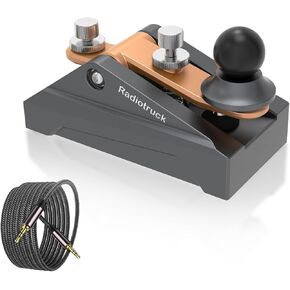 CW Morse Code Key - Pocket Morse Code Telegraph Key Aluminum Alloy Base Grey for Amateur Radio Ham Operators, Adjustable Tension (Red)