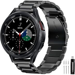 Compatible with Samsung Galaxy Watch 7 6 5 4 FE Band Pro Classic Active 2 40mm 44mm 43mm 47mm 45mm 42mm 46mm 20mm Galaxy Watch 3 Band 41mm Men Women Metal Elegant Casual Business Stainless Steel