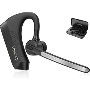 Conambo K21 Bluetooth Headset V5.1, Bluetooth Earpiece with CVC 8.0 Dual Mic Noise Cancelling Wireless Headset 16Hrs Talking Time Handsfree Headset for iOS Android Cell Phone, Trucker, Office Work