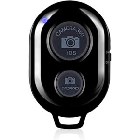 Bluetooth Photo Clicker Remote Shutter Release 5cm Long Lasting Android iOS iPhone Remote Camera Control - Selfie Stick Button Smartphone Monopod Compatible Video Remote Phone Clicker - Black