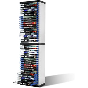 Video Game Case Storage Tower for PS5, PS4 & Xbox One, 36-Slot Organizer | Stores up to 36 PS5, PS4 or Xbox One game cases in a vertical ABS tower with nonslip silicone feet for compact organization in Saudi Arabia