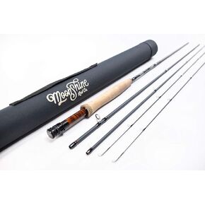 Moonshine Rod Company Fly Fishing Rod with Carrying Case and Extra Rod Tip Section Fast Action, The Vesper, 3wt 8'6"
