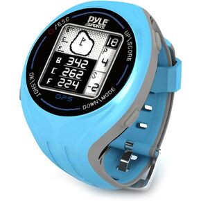Pyle PSGF605BL GPS Smart Golf Watch with Course Recognition, Green Locator, Distance Calculator and Scoring System