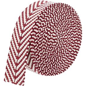 BENECREAT 5 Yards Polycotton Webbing, 1-1/2 inch Wide Dark Red Jacquard Ribbons, Flat Jacquard Webbing with Arrow Pattern for Webbing Bag Handles, Tote Bag Webbing, Fabric Tape