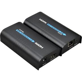 Mirabox HDMI Extender 400ft(120m),1 to Many Over IP LAN Switch,1080P@60Hz Full HD Video and Audio by Single Cat5 Cat5e Cat6 Cat6e Cat7 Cable,Transmitter and Receiver