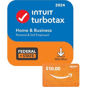 TurboTax Home & Business 2024 + $10 Amazon Gift Card [PC/Mac Download]