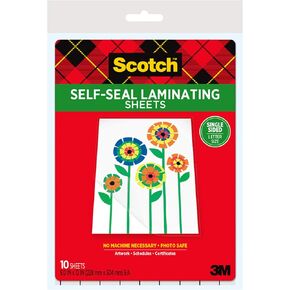 Scotch LS854SS10 Self-Sealing Laminating Sheets, 6.0 mil, 9 x 12 (Pack of 10)
