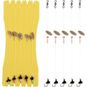 Shrimp Fly Lure Fishing Line and Barbed Hook with Winding Foam Board,5PCS - Fishing Rig Wire Line Leader,Fishing Accessories