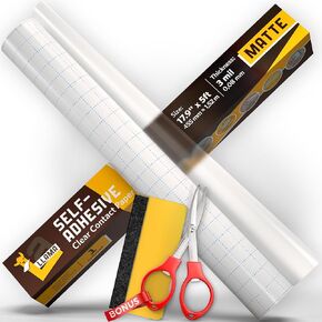 Matte Self Adhesive Laminating Roll 12" x 15ft - 3 MIL Matte Clear Laminate Vinyl Roll for Stickers