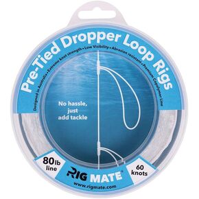 Pre-Tied Dropper Loop Rigs - 80 lb. Tested Fishing Line Spool - 60 Loops 18 Inches Apart with 5.5 Inch Loop Size - Perfect for Saltwater & Freshwater Fishing