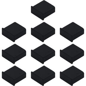 Antrader 10pcs Plastic USB Type A Male Anti-Dust Stopper Plug Cover Protector Cap, Black