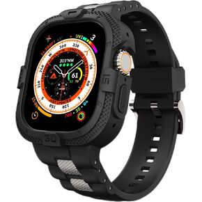 GELISHI Bands Compatible for Apple Watch Ultra 2/1 49mm Band, Rugged Protective Case with TPU Sport Band Military Shockproof Bumper Case for Apple Watch 49mm Men