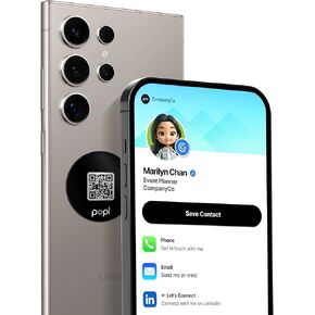 Popl Dot Thin - Digital Business Card for Back of Phone - Tap to Share NFC & QR Code - iPhone & Android (Black)