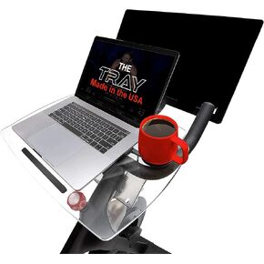 TFD The TrayV2 | Improved V2 Tray for Peloton Bike (orginals) - Work & Ride with Your Phone, Laptop, Book or Tablet (Black) (Tray V2, Acrylic Clear)