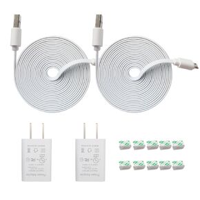 20FT Power Extension Cable Charger for Wyze Cam V3/V4/OG/V3 Pro, Arlo Essential, Eufy, SimpliSafe, Kasa,Blink Mini Pan(Not for Wyze Pan v3),Weatherproof Power Cord with Adapter for Security Cam 2Pack