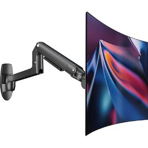 Single Monitor Wall Mount for Flat/Curved Monitors up to 38" Within 25lbs, Full Motion Adjustable Wall Mount Monitor Arm, 75x75/100x100mm VESA Wall Mount Arm with Cable Management, Black