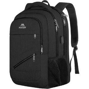 MATEIN Travel Laptop Backpack, 17 Inch Business Flight Approved Carry on Backpack, TSA Large Computer Bag for Men Women with USB Port and Trolley Sleeve, College School Tactical Book Bag, Grey