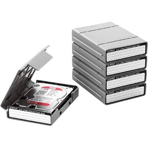 ORICO 3.5 Inch Hard Drive Case Protective Box with Anti-Static,Shockproof and Dustproof Function, Storage Case for HDD External Hard Drive Case,Gray,5 Pack-PHP35