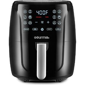 Gourmia Air Fryer Oven Digital Display 6 Quart Large AirFryer Cooker 12 1-Touch Cooking Presets, XL Air Fryer Basket 1500w Power Multifunction Black and Stainless Steel Accents FRY FORCE GAF686