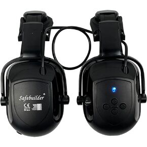 Bluetooth Hard Hat Ear Muffs, NRR 28dB Adjustable Cap-mounted Ear muff, Helmet Attachable Earmuff