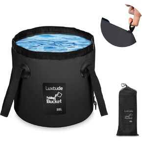 Luxtude Collapsible Bucket with Handle, 5 Gallon(20L), Portable & Ultra Lightweight Outdoor Basin Bucket, Folding Bucket for Fishing, Camping, Hiking