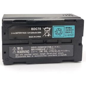 BDC70 Li Ion Battery Compatible with Sokkia Total Stations, Robotic Total Stations and GNSS Receivers (7.2 Volt, 5.24 Ah, Rechargrable)