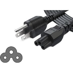 Chanzon UL Listed 3/6/10ft 3 Prong Mickey Mouse Universal AC Power Cord 3 Prong (NEMA 5-15P to IEC320C5) 7A 125V for LG TV Laptop Notebook