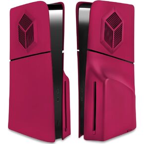 PS5 Slim Console Cover Plates Accessories Compatible with PlayStation 5 Slim Disc Edition with Cooling Vents, SIKEMAY 2023 New Custom Separated Dustproof Side Panels/Faceplate/Skin/Shell - Black