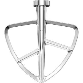 4.5-5QT Stainless Steel Flex Edge Beater for KitchenAid Classic & Artisan Tilt-Head Stand Mixers. Fits for K45SS, KSM75, KSM90. Paddle with Silicone Edges Scraper, Dishwasher Safe.