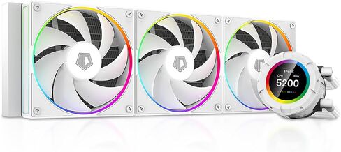 ID-COOLING SL360 White CPU Liquid Cooler with Display, Customizable 2.1" LCD Display for Images or Performance Metrics, 360mm AIO Cooler, Three AF127 ARGB Fans, Fits Intel/AMD in Kuwait