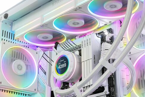 ID-COOLING SL360 White CPU Liquid Cooler with Display, Customizable 2.1" LCD Display for Images or Performance Metrics, 360mm AIO Cooler, Three AF127 ARGB Fans, Fits Intel/AMD in Kuwait