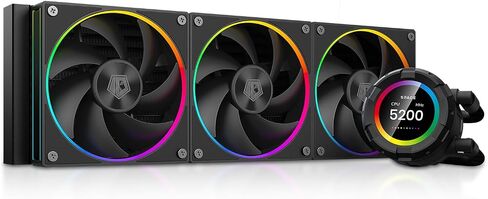 ID-COOLING SL360 White CPU Liquid Cooler with Display, Customizable 2.1" LCD Display for Images or Performance Metrics, 360mm AIO Cooler, Three AF127 ARGB Fans, Fits Intel/AMD in Kuwait