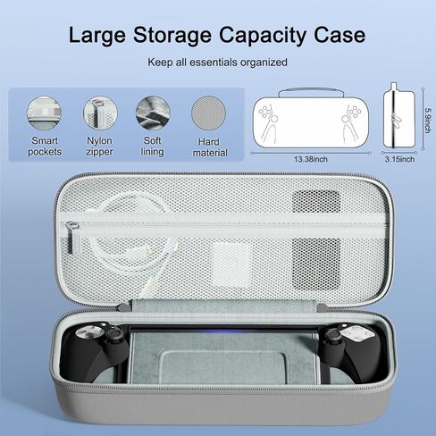bibuks 8 in 1 Accessories Compatible with Playstation Portal,Carrying Case for PS Portal,Soft Silicone Protective Cover for PS5 Portal,2 Screen Protector with 4 Thumb Grip (Black) in Kuwait
