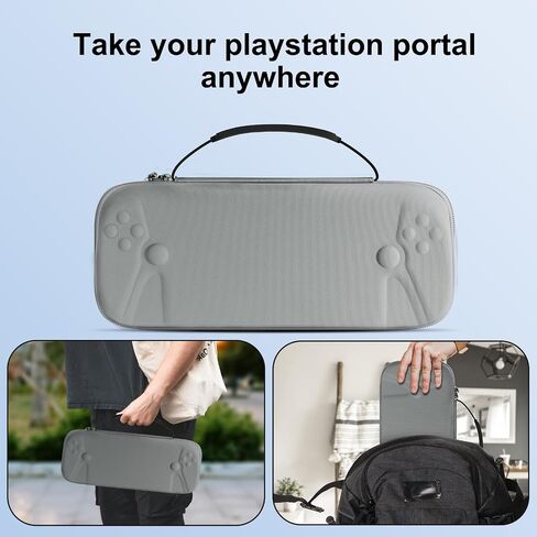 bibuks 8 in 1 Accessories Compatible with Playstation Portal,Carrying Case for PS Portal,Soft Silicone Protective Cover for PS5 Portal,2 Screen Protector with 4 Thumb Grip (Black) in Kuwait