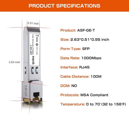 Gigabit SFP to RJ45 Copper SFP Transceiver 1000Base-T, 1.25G SFP-T Copper SFP Module, for Ubiquiti UniFi UF-RJ45-1G/UACC-CM-RJ45-1G, Mikrotik, Fortinet, Netgear, TP-Link and More(CAT5e/6,100m) in Saudi Arabia