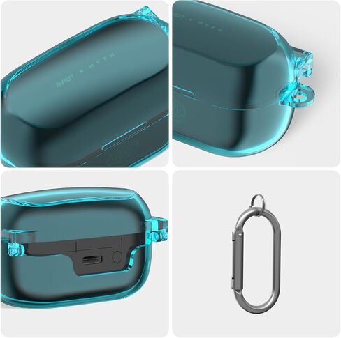 for Aviot TE-V1R-HEN Hololive Case Cover, Clear Soft TPU Protective Case Cover, Compatible with AVIOT TE-V1R-Hen Hololive Charging Case with Carabiner (Clear) in Kuwait